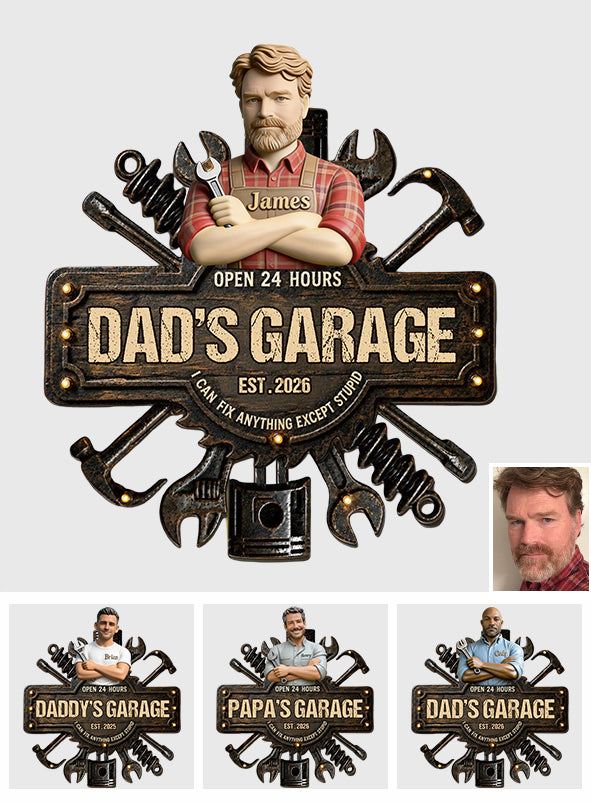 Dad's Garage - Personalized Father Cut Metal Sign