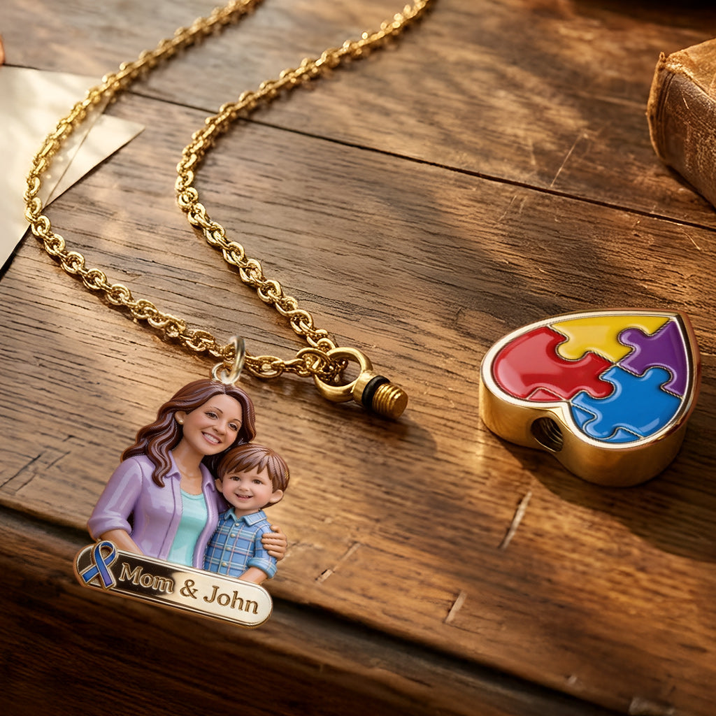Love Accept Understand - Personalized Autism Awareness Urn Pendant Necklace