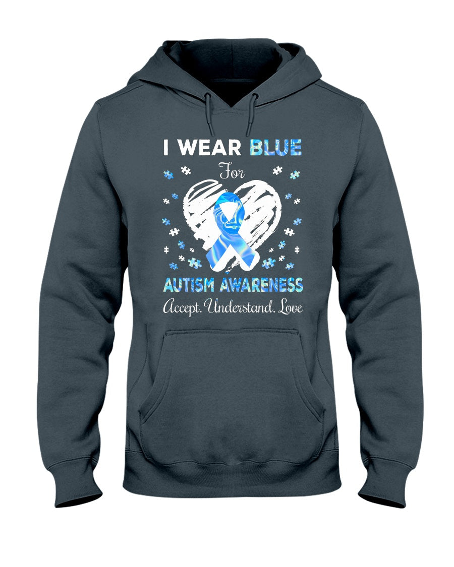 Autism I Wear Blue Hologram - Autism Awareness T-shirt and Hoodie 0921