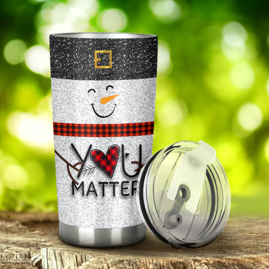 You Matter - Teacher Tumbler With Faux Glitter Print 0622