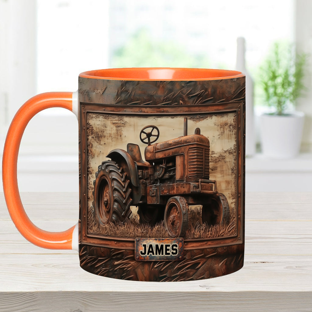 Rustic Tractor - Personalized Tractor Accent Mug