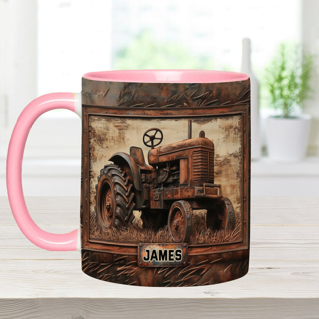 Rustic Tractor - Personalized Tractor Accent Mug