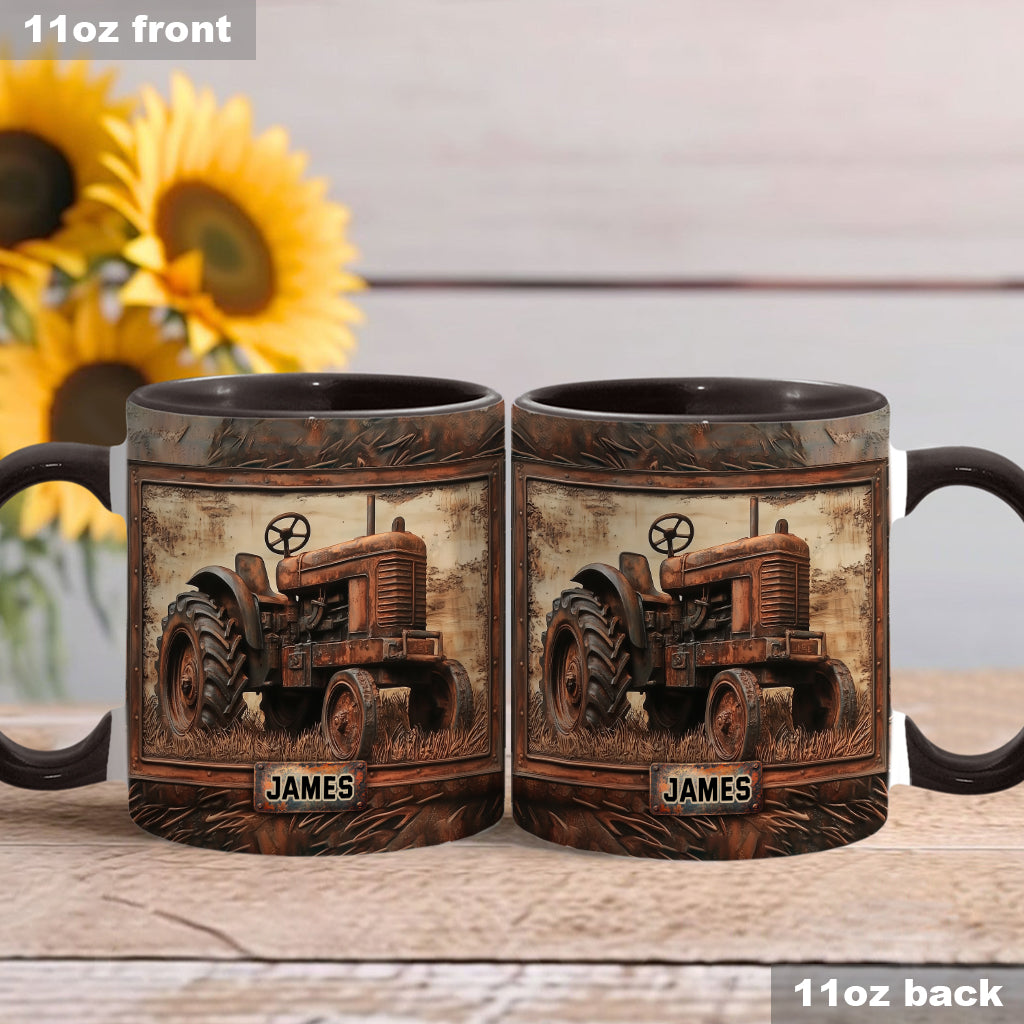 Rustic Tractor - Personalized Tractor Accent Mug