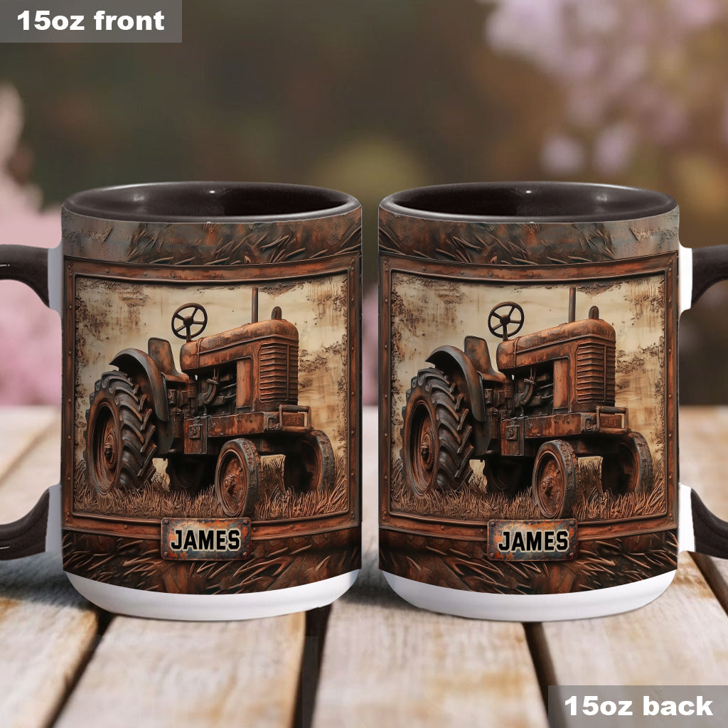 Rustic Tractor - Personalized Tractor Accent Mug