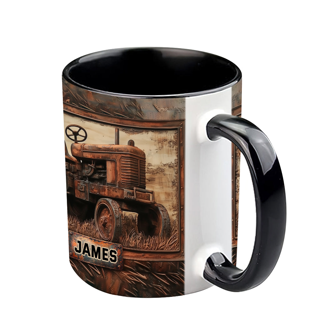Rustic Tractor - Personalized Tractor Accent Mug