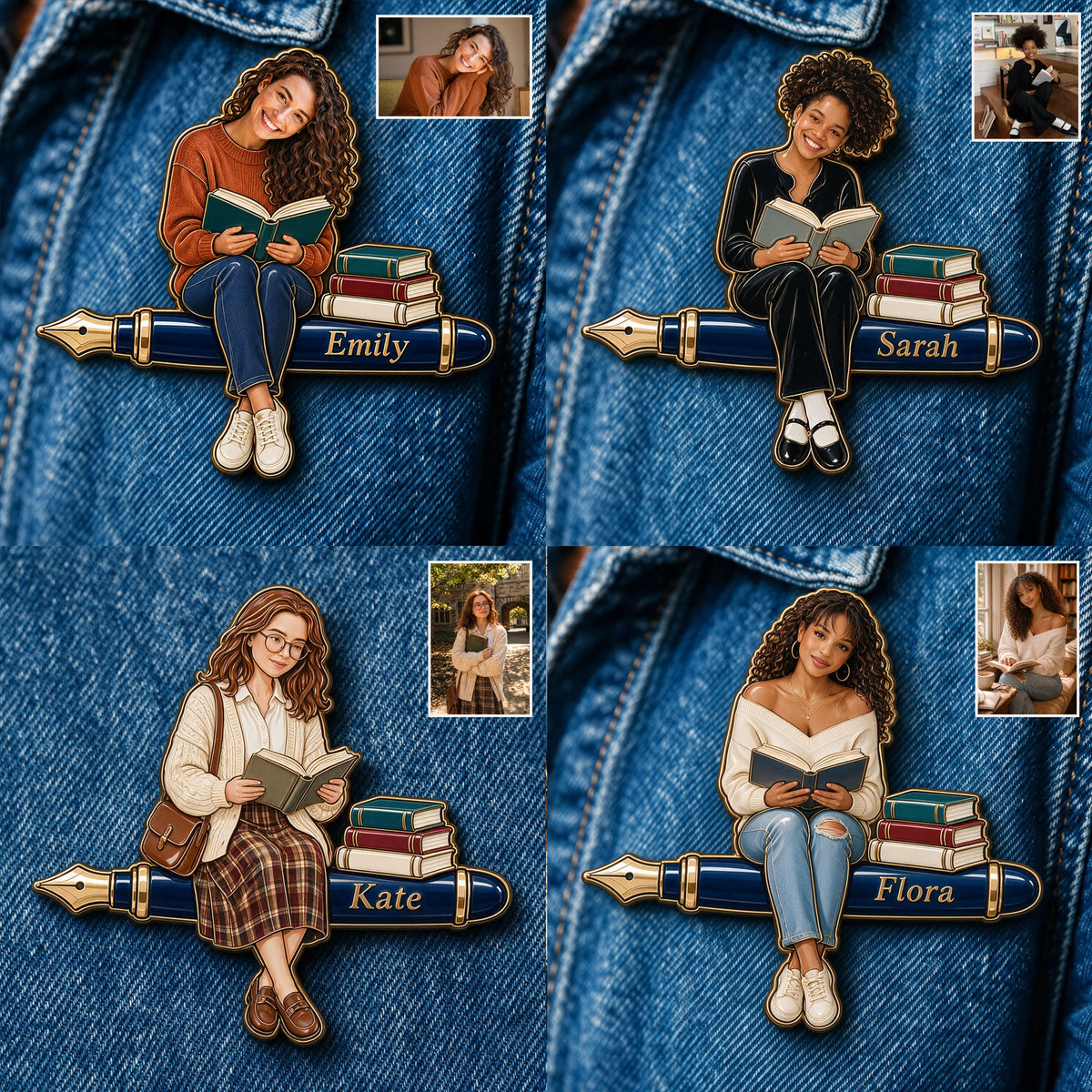 Just A Girl Who Loves Books - Personalized Book 3D Embossed Enamel Pin