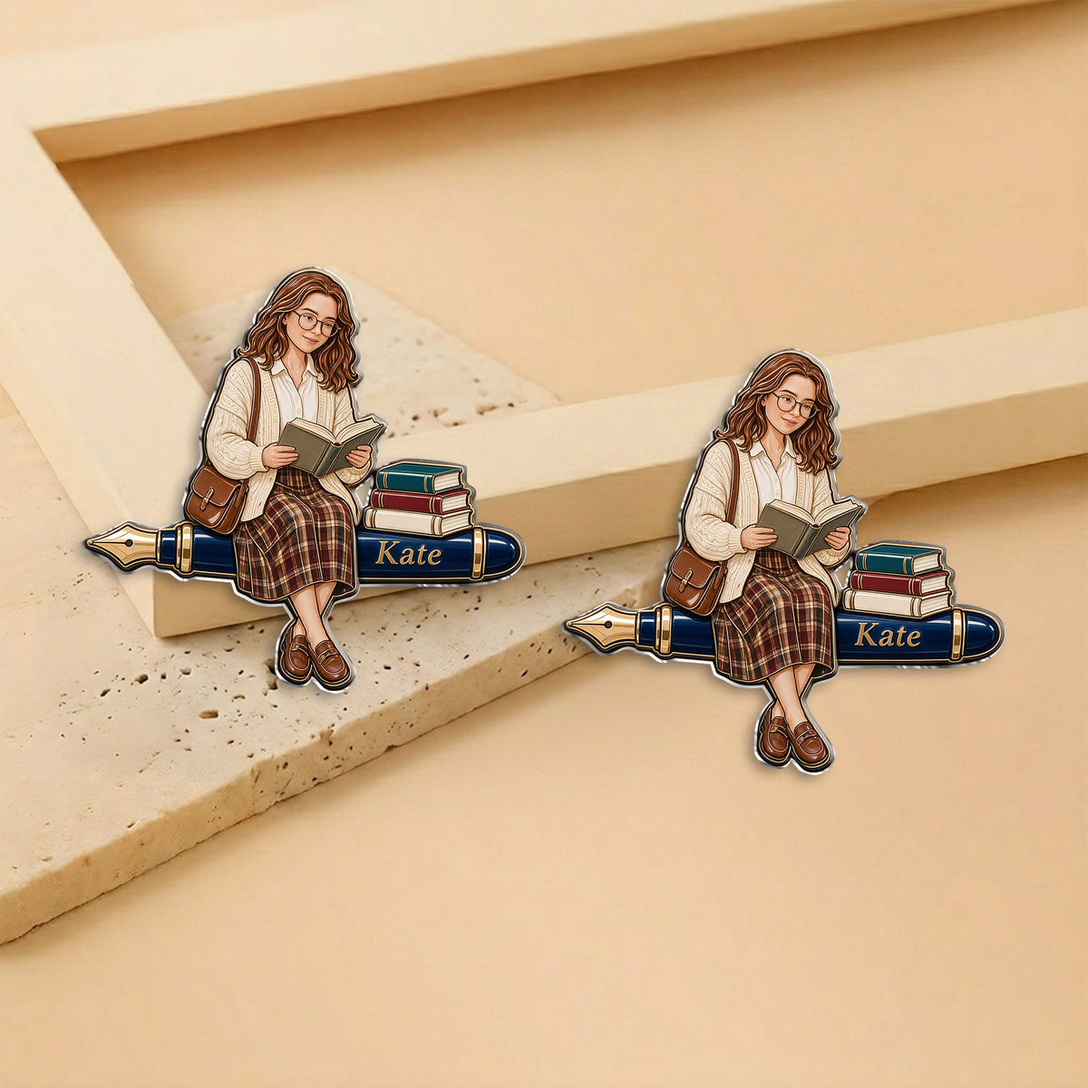 Just A Girl Who Loves Books - Personalized Book 3D Embossed Enamel Pin