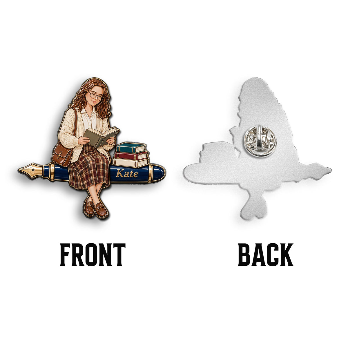 Just A Girl Who Loves Books - Personalized Book 3D Embossed Enamel Pin
