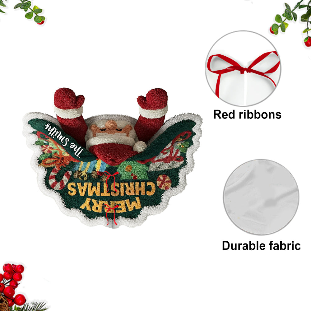 Santa Christmas - Personalized Family Shaped Tree Skirt