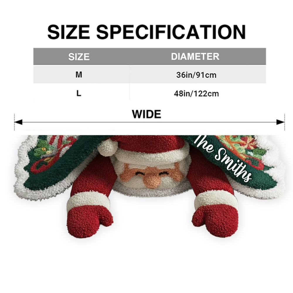 Santa Christmas - Personalized Family Shaped Tree Skirt