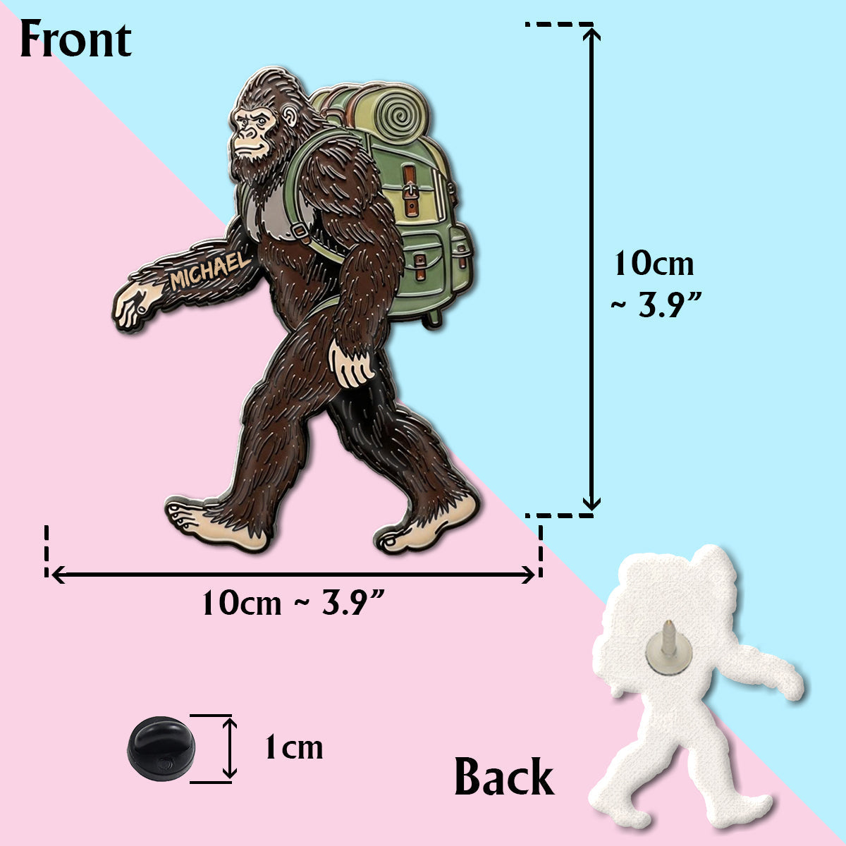 Sasquatch - Personalized Hiking Pin