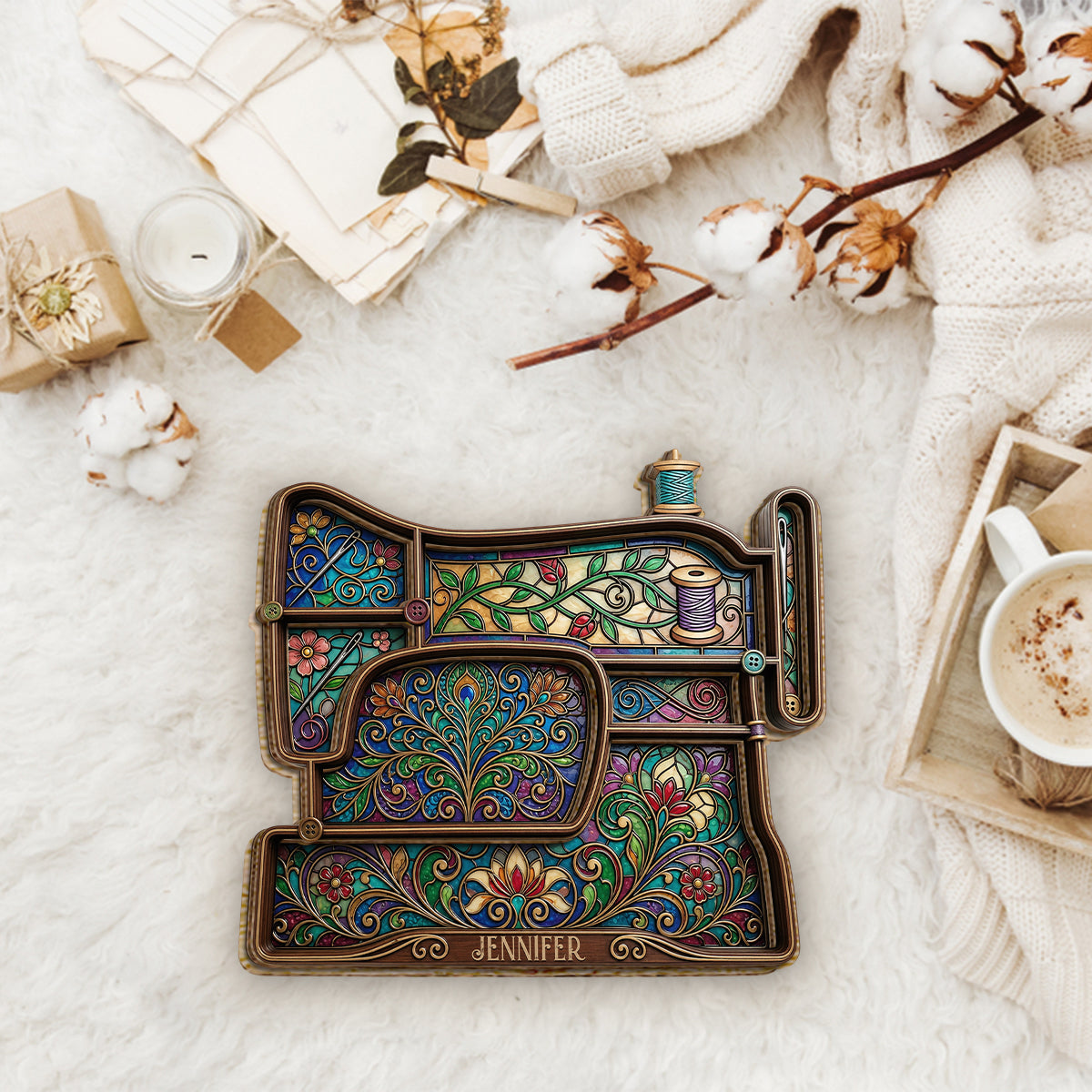 Sewing Tools Organizing Tray - Personalized Sewing Wooden Tray