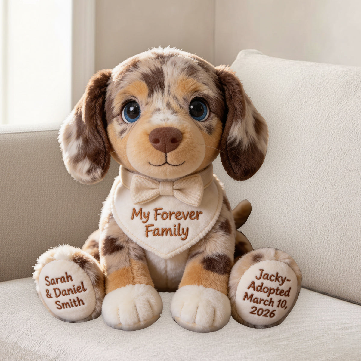 My Forever Family - Personalized Dog Premium Faux Fur Pillow