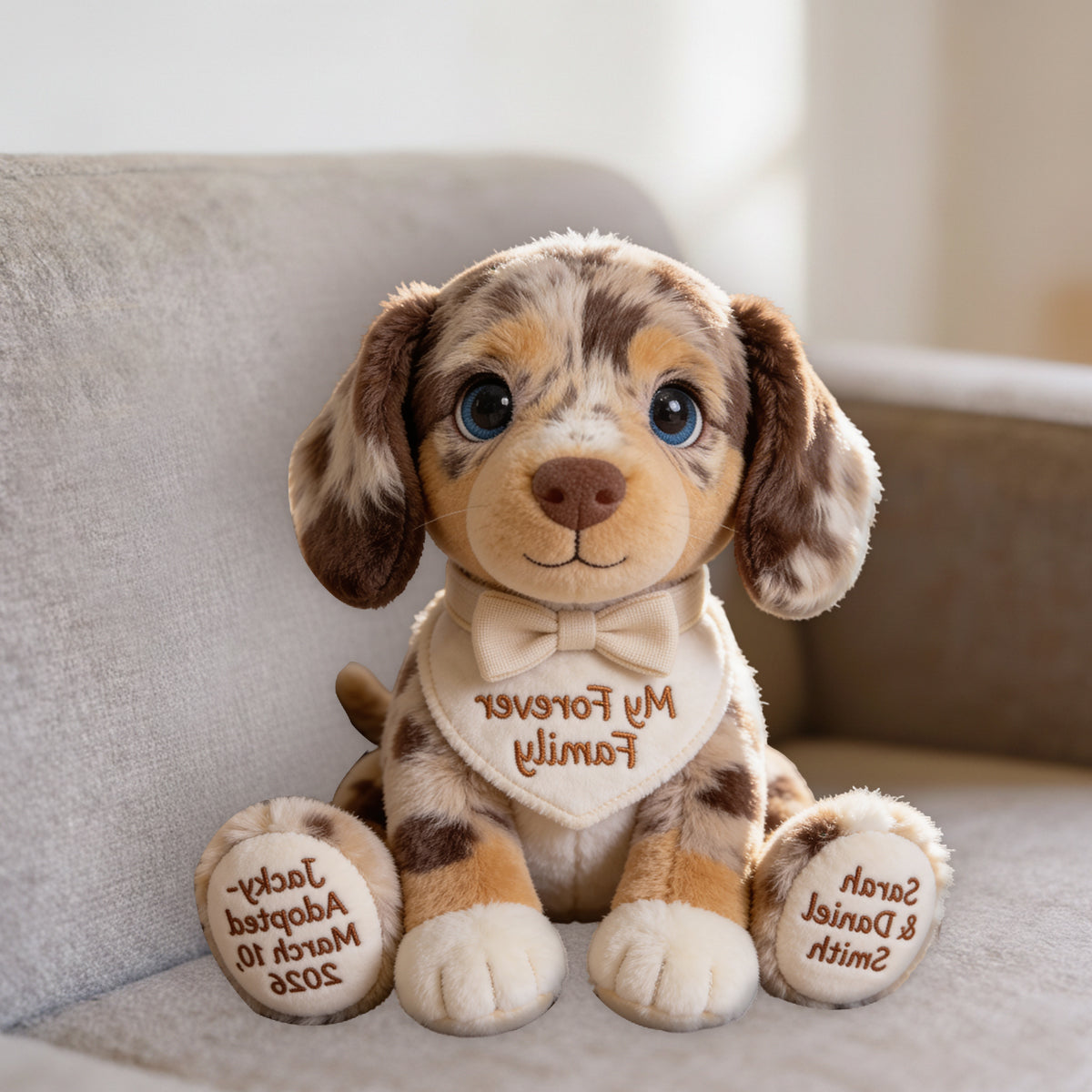 My Forever Family - Personalized Dog Premium Faux Fur Pillow