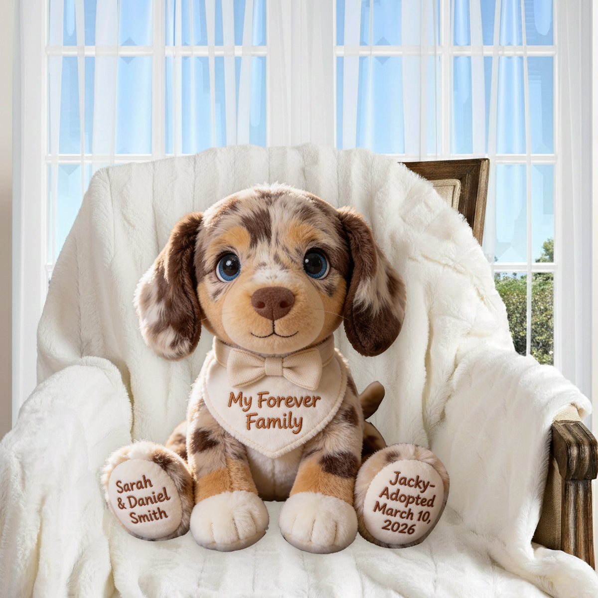 My Forever Family - Personalized Dog Premium Faux Fur Pillow