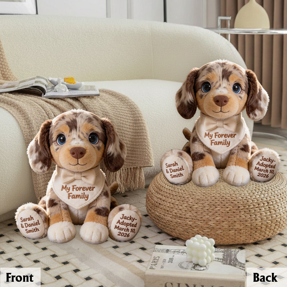 My Forever Family - Personalized Dog Premium Faux Fur Pillow