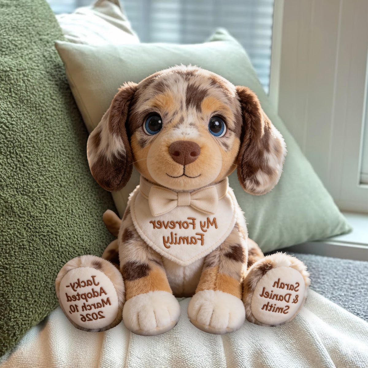 My Forever Family - Personalized Dog Premium Faux Fur Pillow
