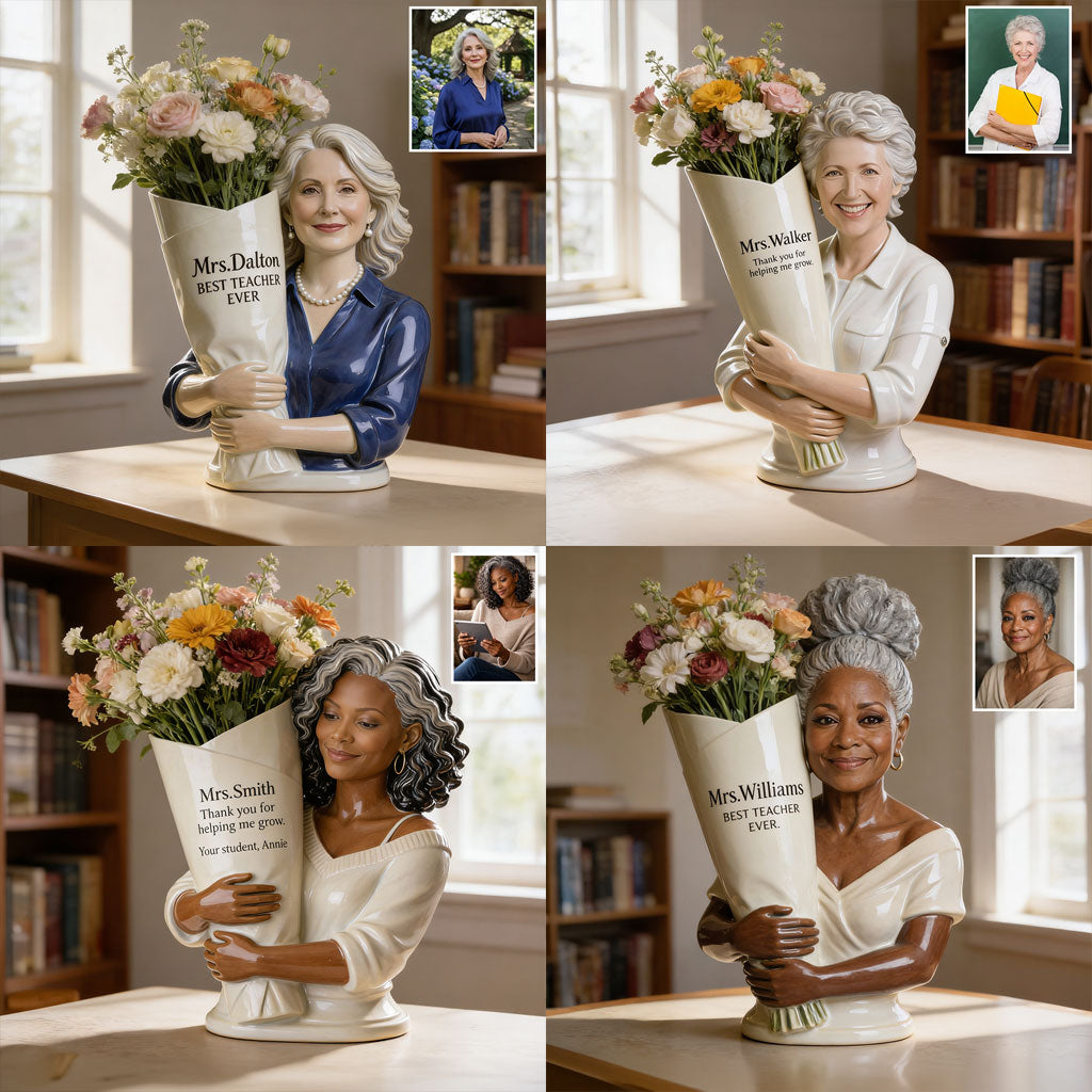 Thanks For Helping Me Grow - Personalized Teacher Acrylic Pot