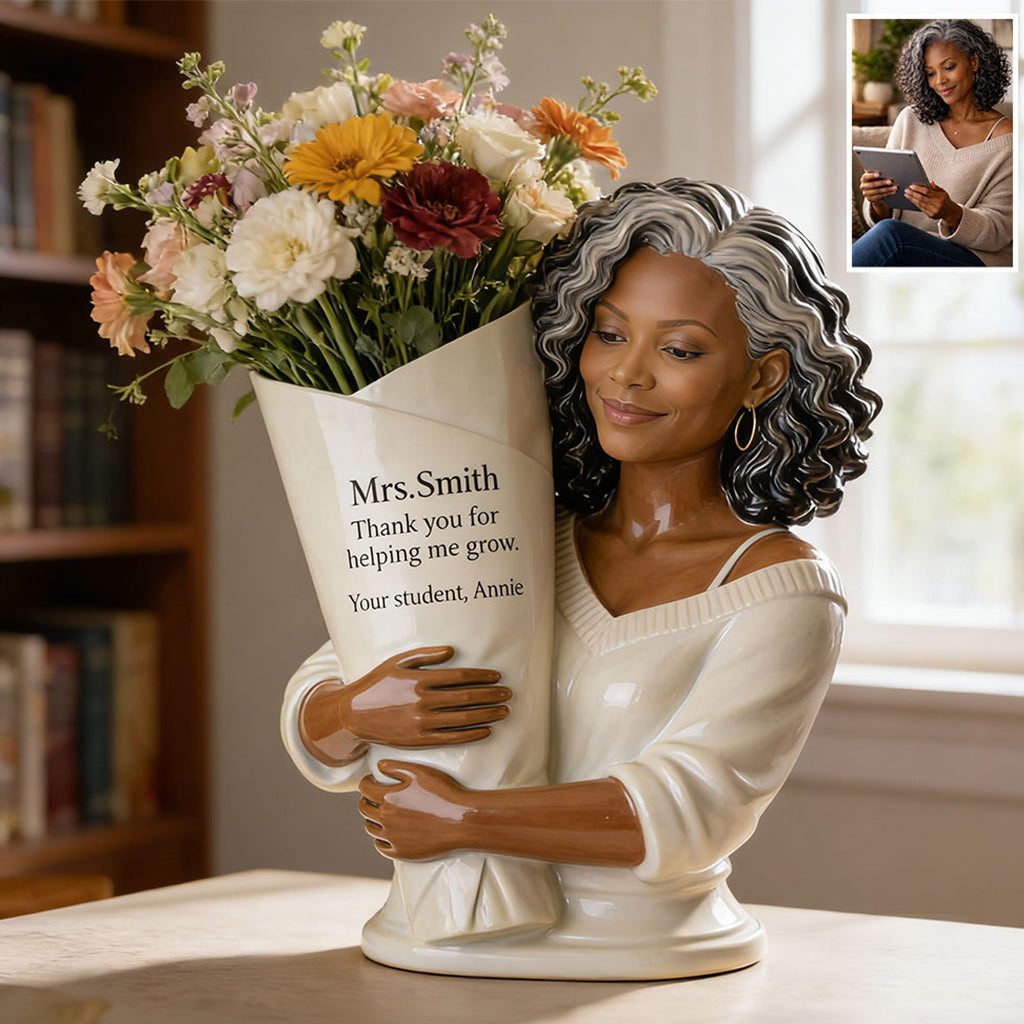 Thanks For Helping Me Grow - Personalized Teacher Acrylic Pot