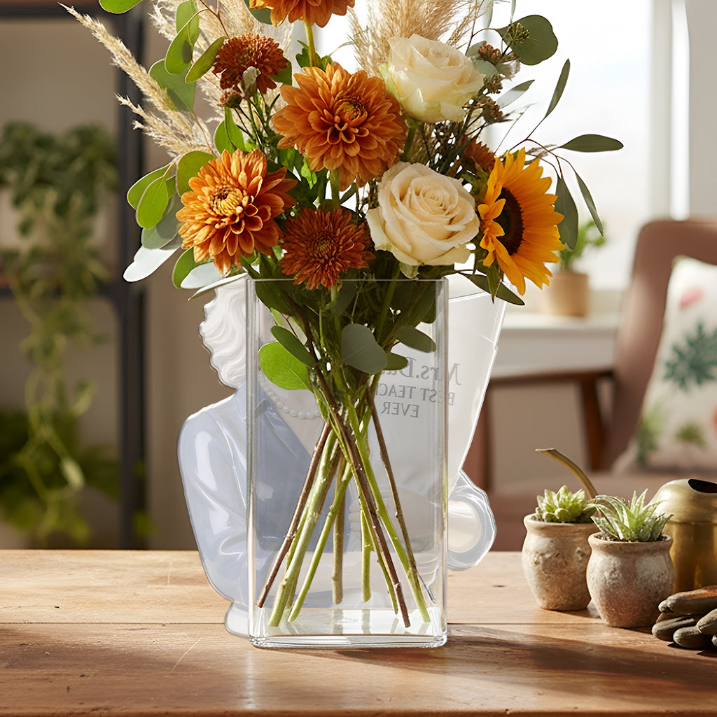 Thanks For Helping Me Grow - Personalized Teacher Acrylic Pot