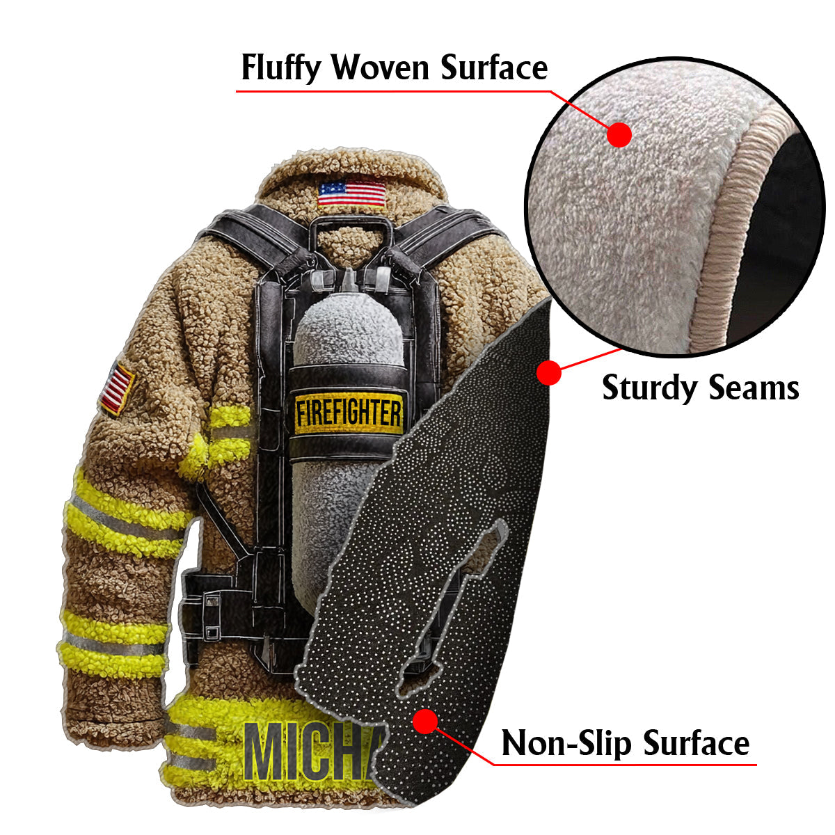 Proud Firefighter - Personalized Firefighter Non-Slip Tufted Rug
