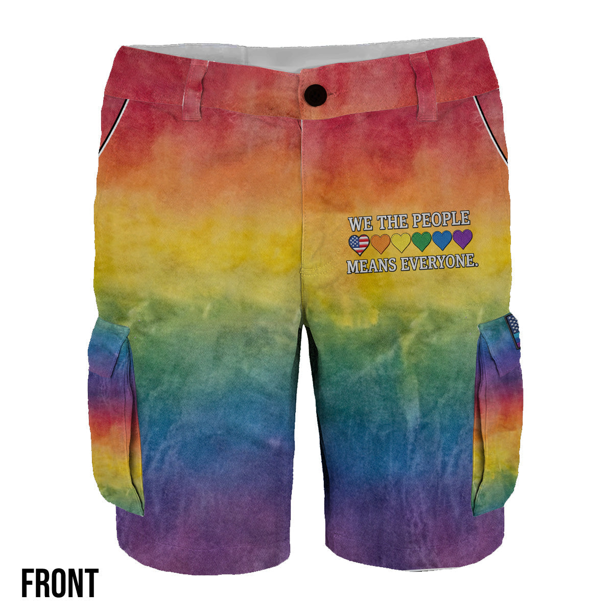 We The People Means Everyone - Personalized LGBT Support Cargo Shorts With Belt