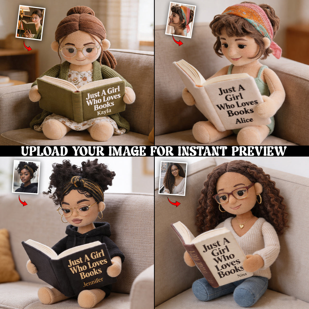 Love Reading - Personalized Book Premium Faux Fur Pillow