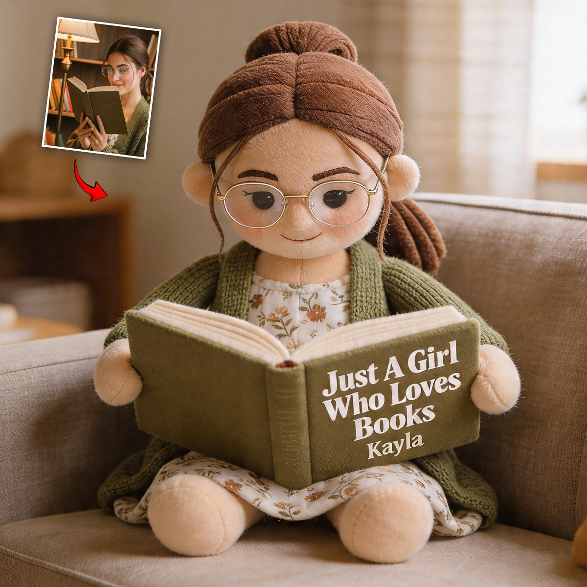 Love Reading - Personalized Book Premium Faux Fur Pillow