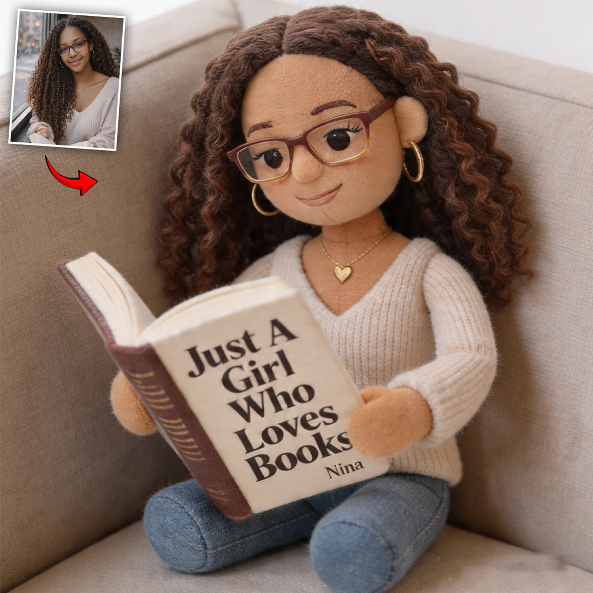 Love Reading - Personalized Book Premium Faux Fur Pillow