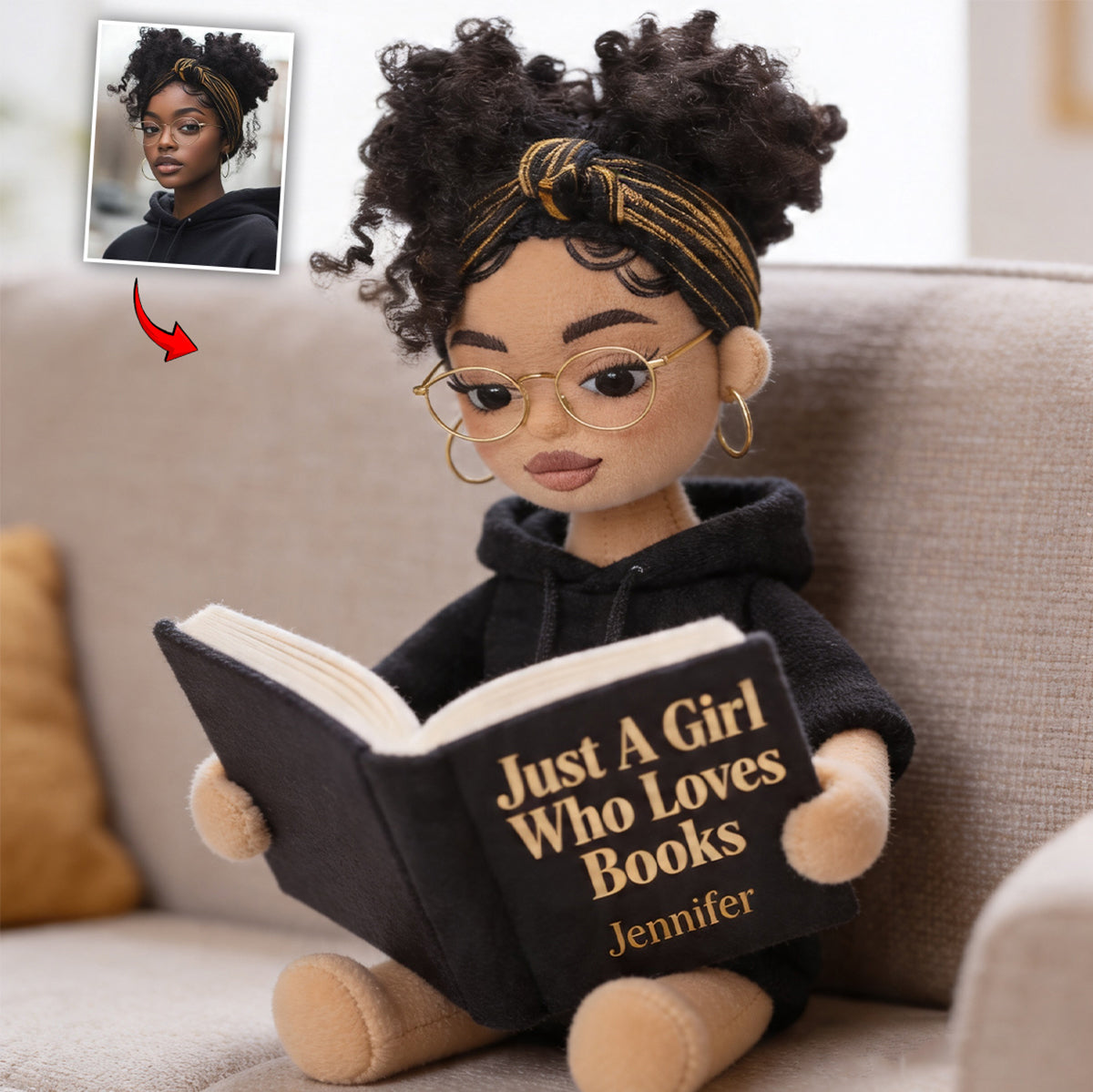 Love Reading - Personalized Book Premium Faux Fur Pillow