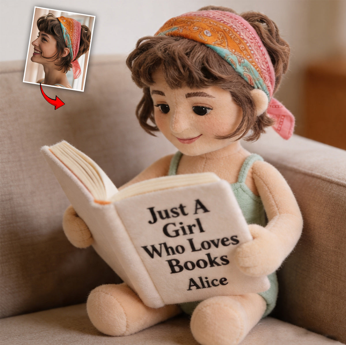 Love Reading - Personalized Book Premium Faux Fur Pillow
