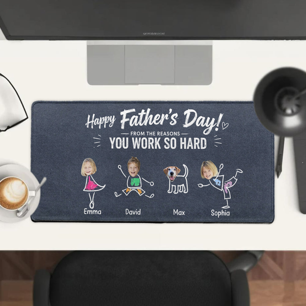 Reasons You Have To Work - Personalized Father Mouse Pad