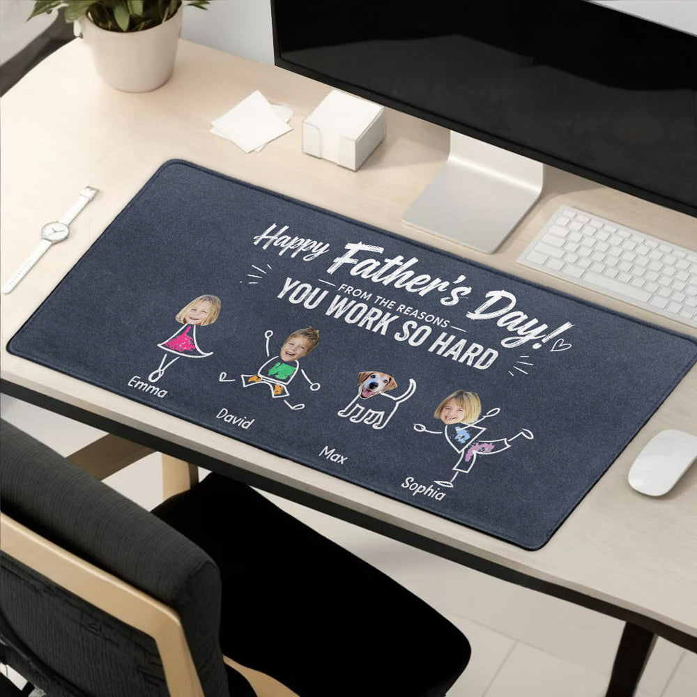 Reasons You Have To Work - Personalized Father Mouse Pad