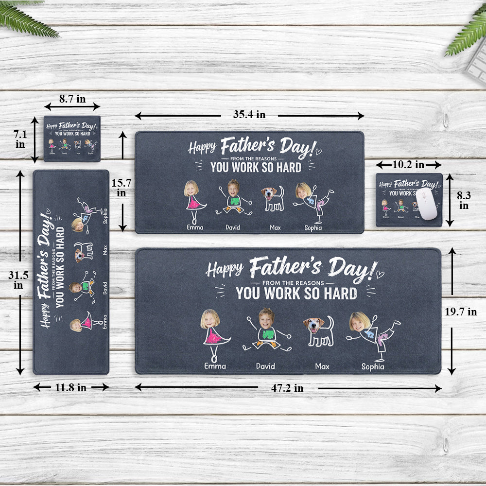 Reasons You Have To Work - Personalized Father Mouse Pad