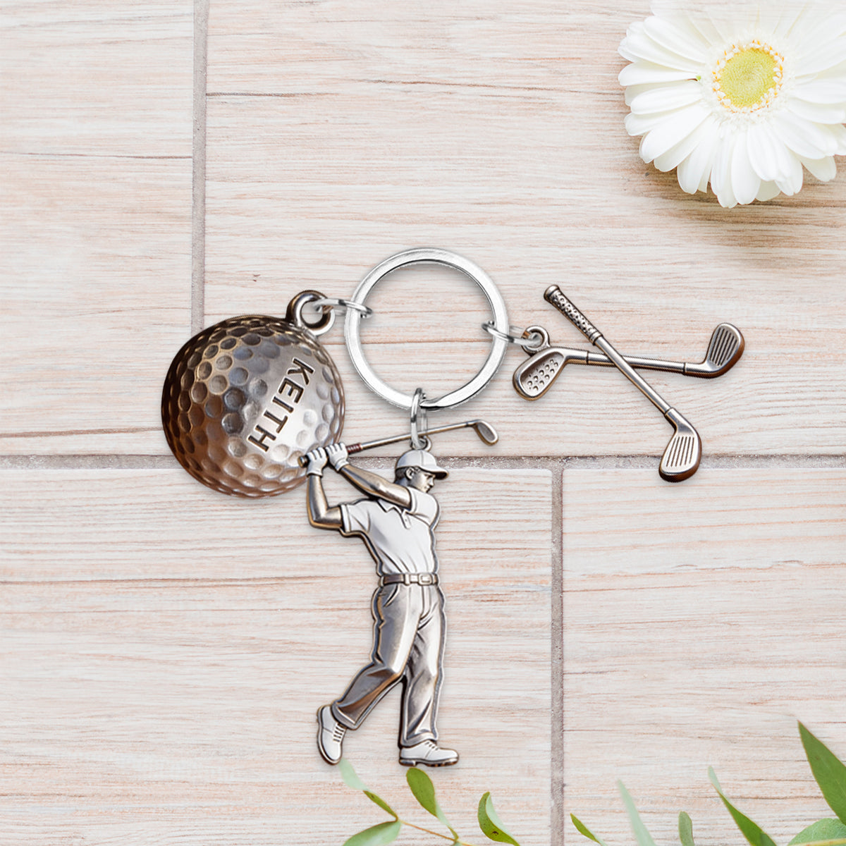 Love Golf - Personalized Golf Keychain With Charms