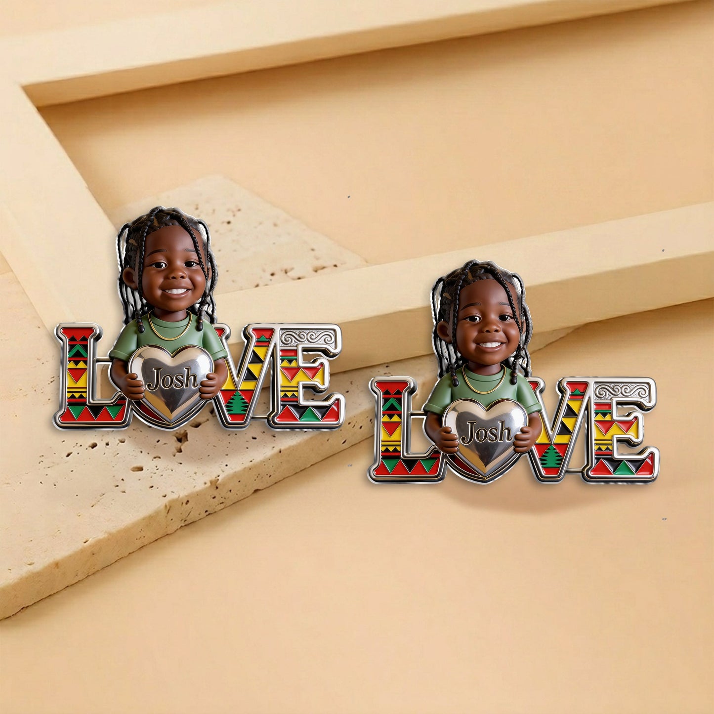 Proud Juneteenth - Personalized Kid 3D Embossed Enamel Pin