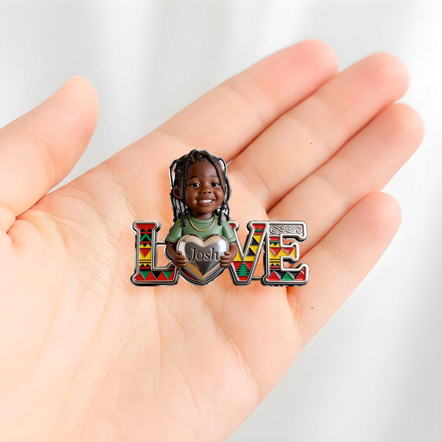 Proud Juneteenth - Personalized Kid 3D Embossed Enamel Pin