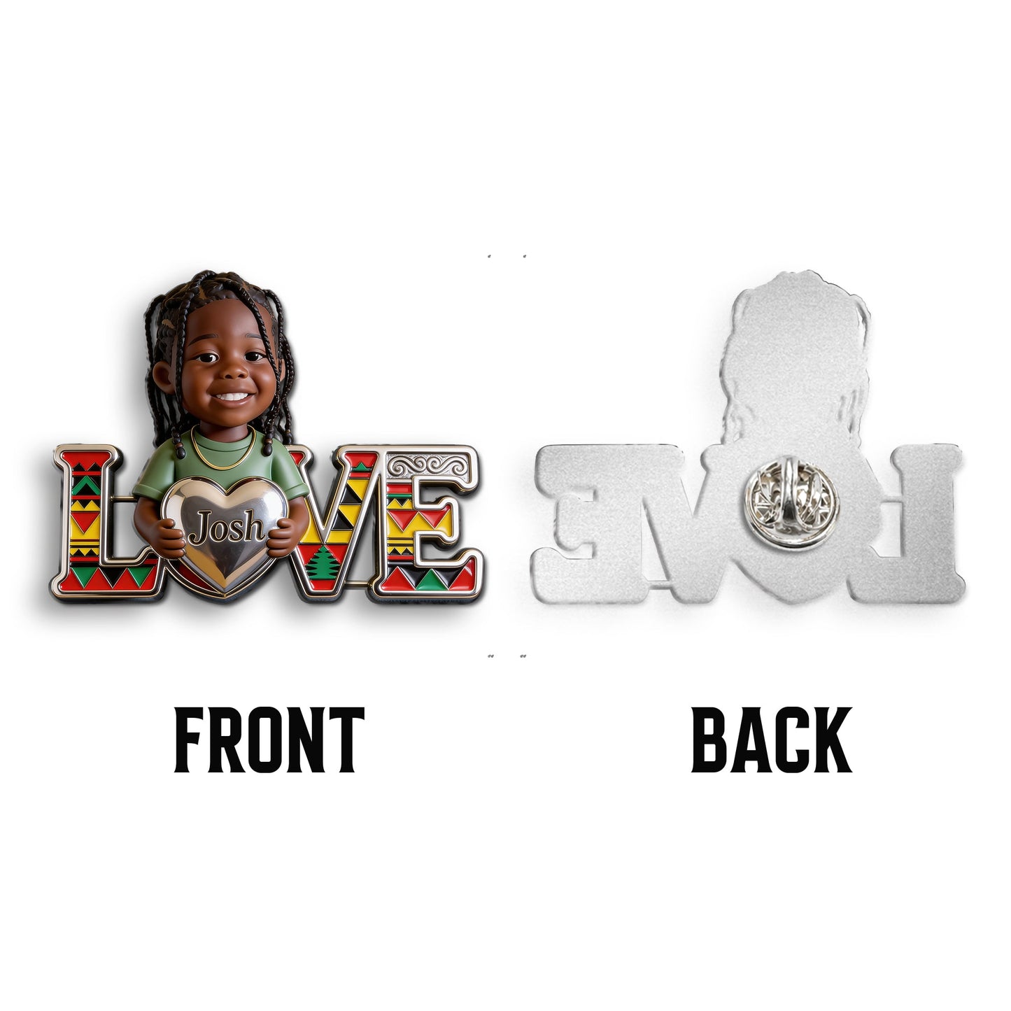 Proud Juneteenth - Personalized Kid 3D Embossed Enamel Pin