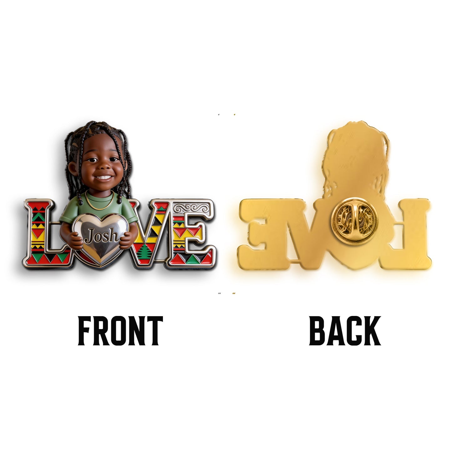 Proud Juneteenth - Personalized Kid 3D Embossed Enamel Pin