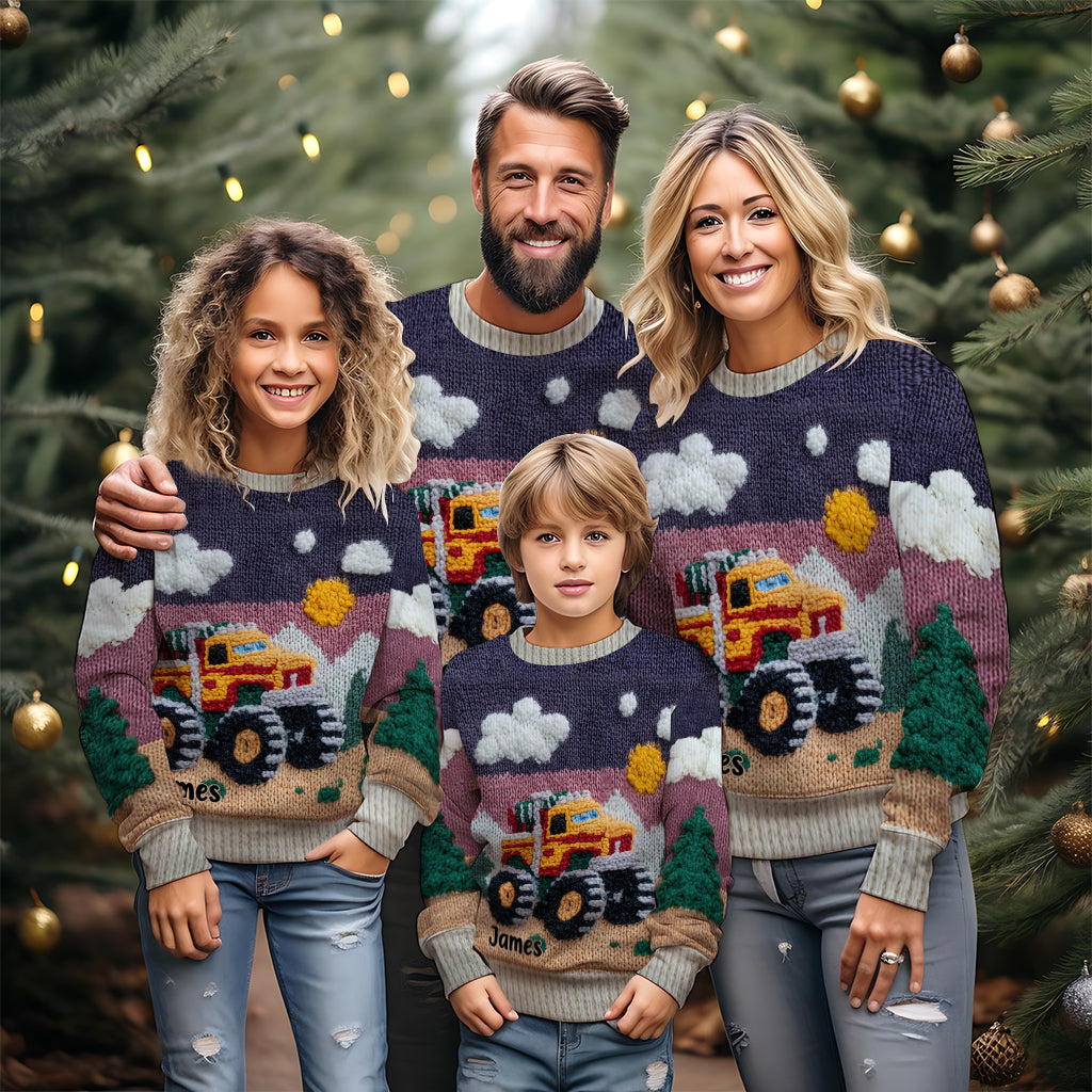 Love Truck - Personalized Kid Ugly Sweater