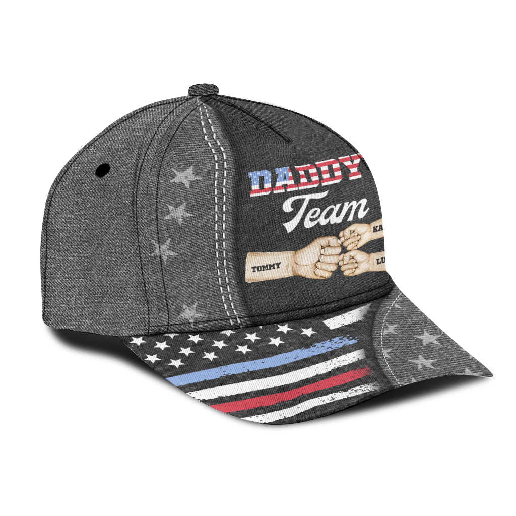 Proud Dad Team Fist Bump - Personalized Father Classic Cap