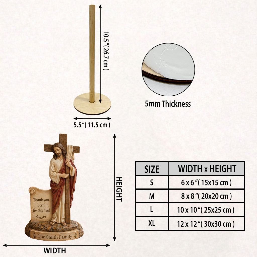 Thank You, Lord, For This Food - Personalized Christian Paper Towel Stand