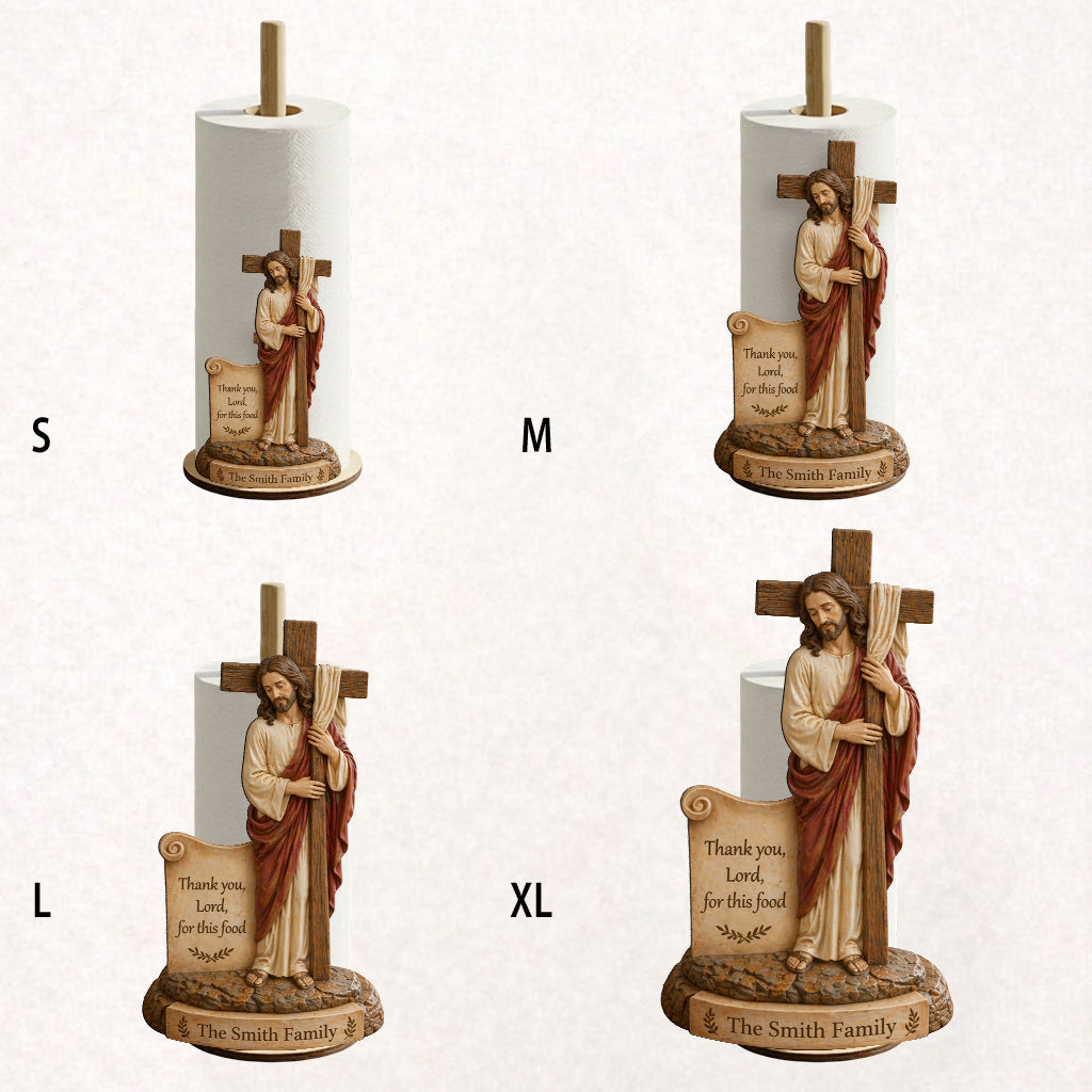 Thank You, Lord, For This Food - Personalized Christian Paper Towel Stand