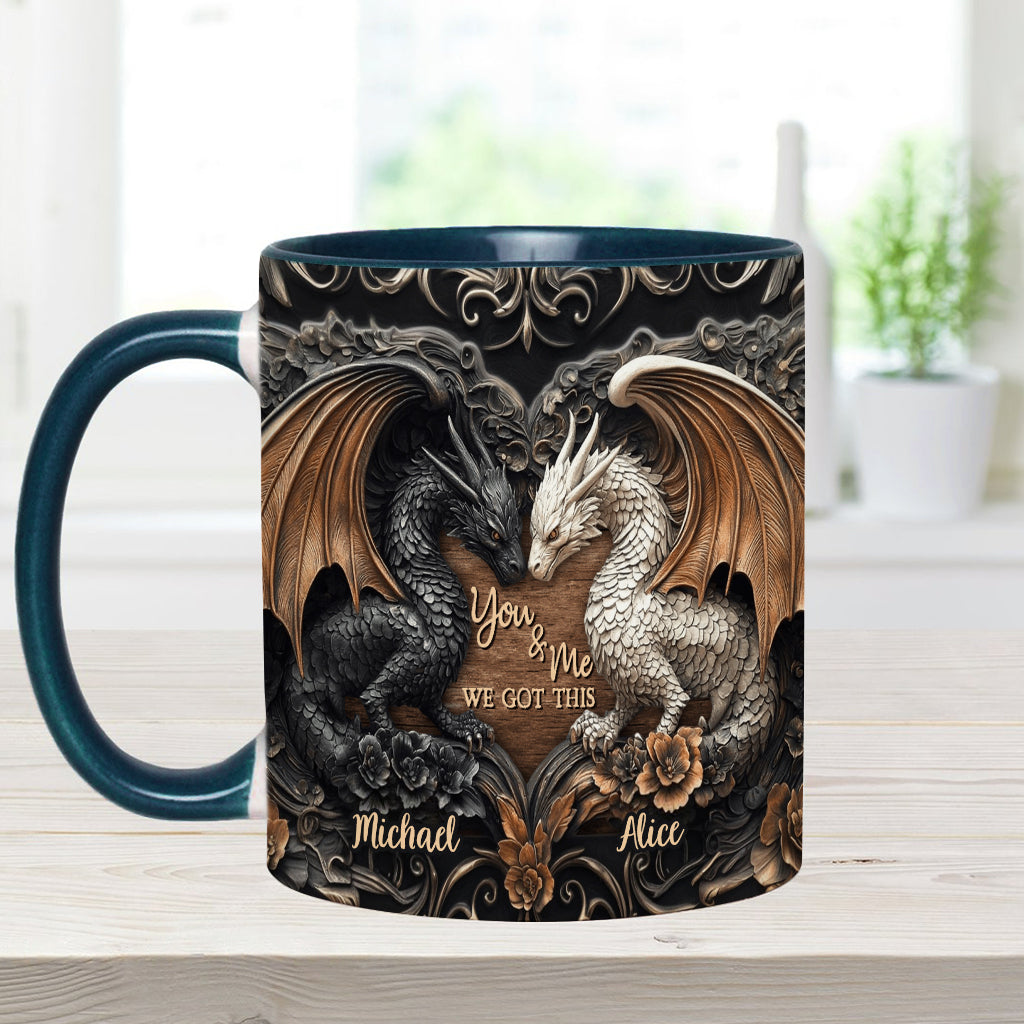 You & Me We Got This - Personalized Dragon Accent Mug