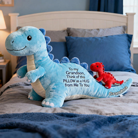 To my Grandson - Personalized Kid Faux Fur Shaped Pillow