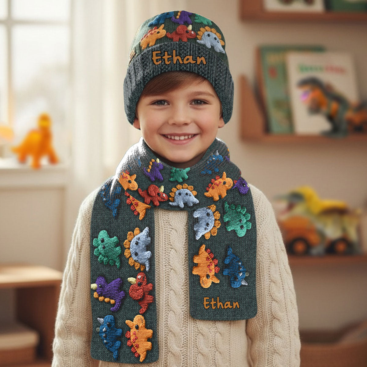 Personalized Winter Gift for Kids - Perfect for Snow Days & Trips - Personalized Kid Knitted Scarf