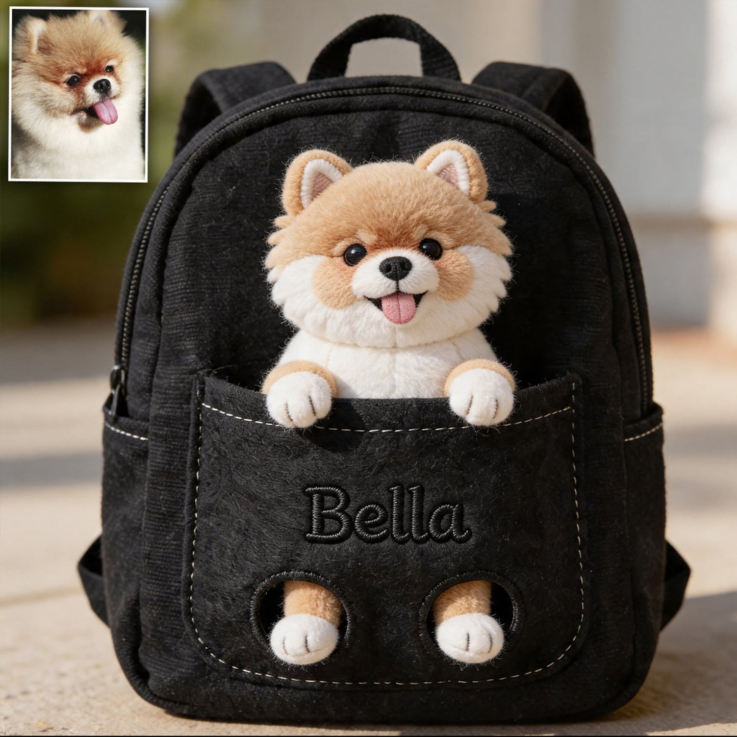 Perfect Companion - Personalized Dog Changeable Leather Patch Backpack