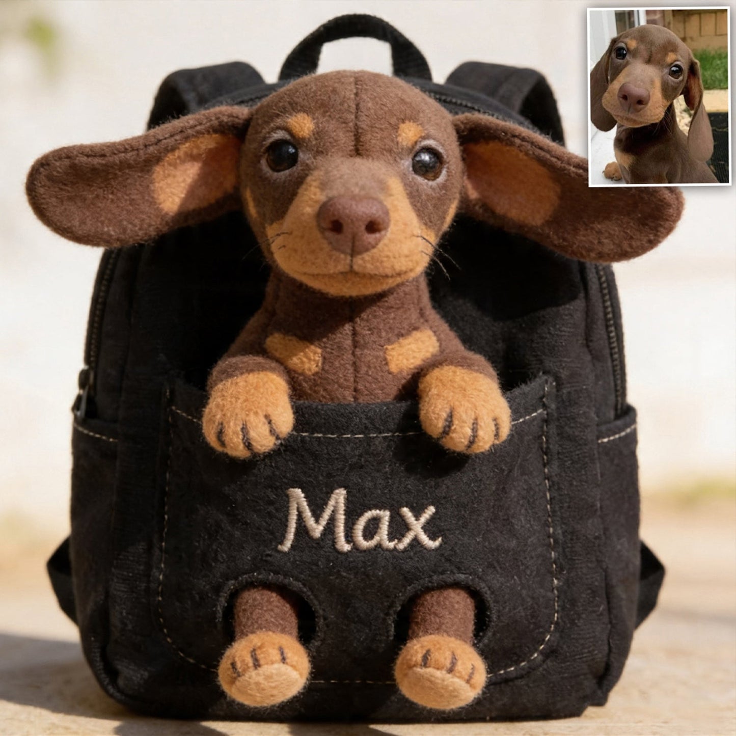 Perfect Companion - Personalized Dog Changeable Leather Patch Backpack