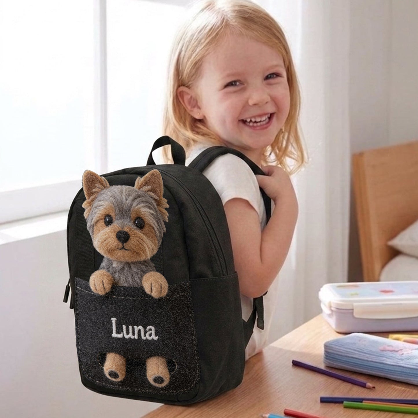 Perfect Companion - Personalized Dog Changeable Leather Patch Backpack