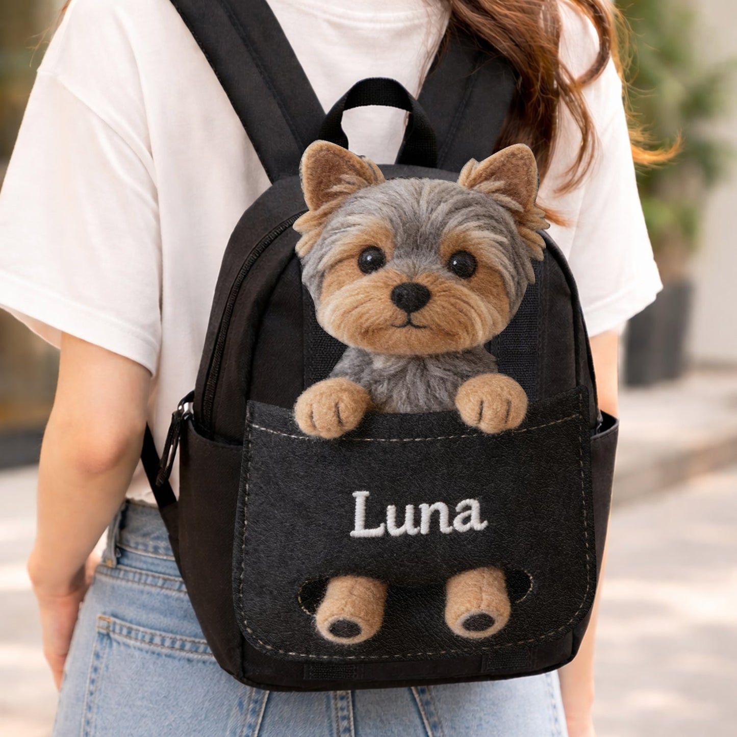 Perfect Companion - Personalized Dog Changeable Leather Patch Backpack